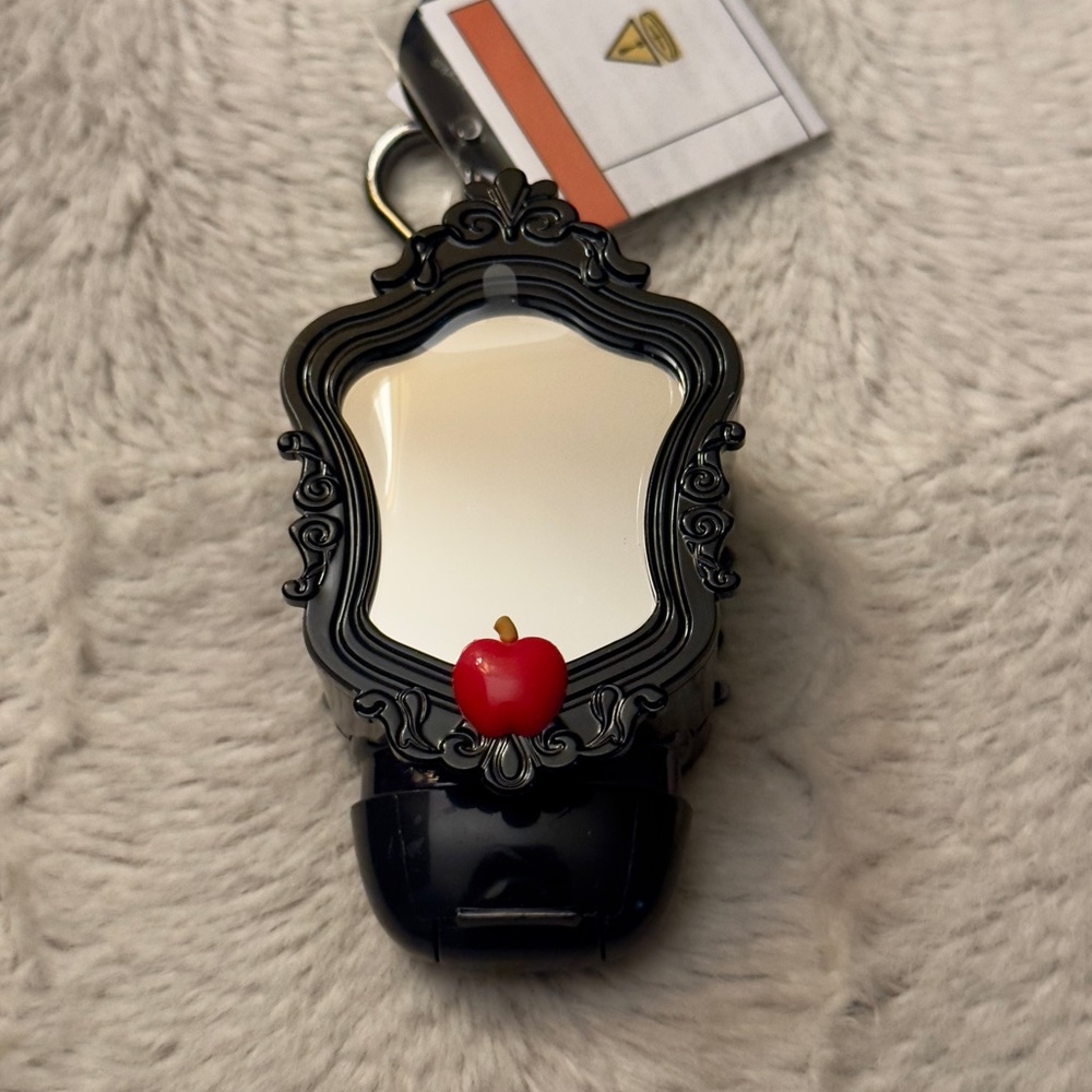 Magic Mirror Bath and Body Works Black Mirror Keychain with Red Apple Accent